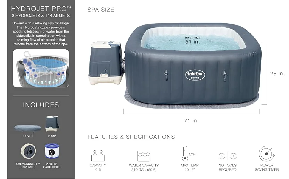 SaluSpa Hawaii HydroJet Pro Inflatable Hot Tub