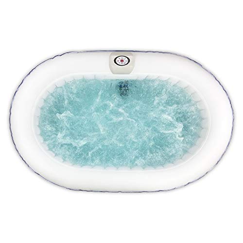 ALEKO Oval Inflatable Hot Tub Spa with Drink Tray and Cover