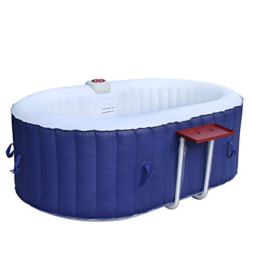 ALEKO Oval Inflatable Hot Tub Spa with Drink Tray and Cover
