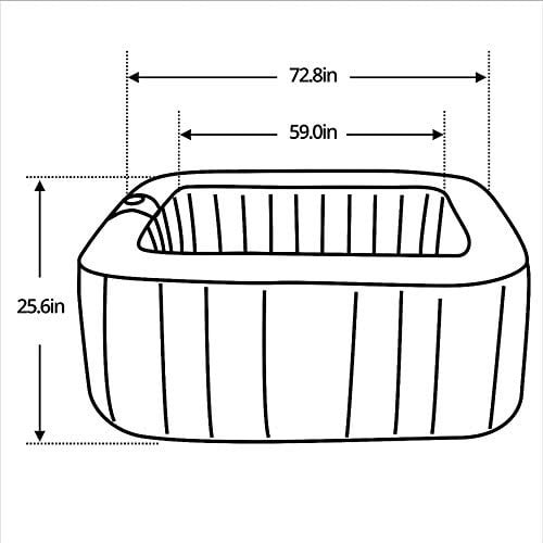 ALEKO 6 Person Square Inflatable Jetted Hot Tub