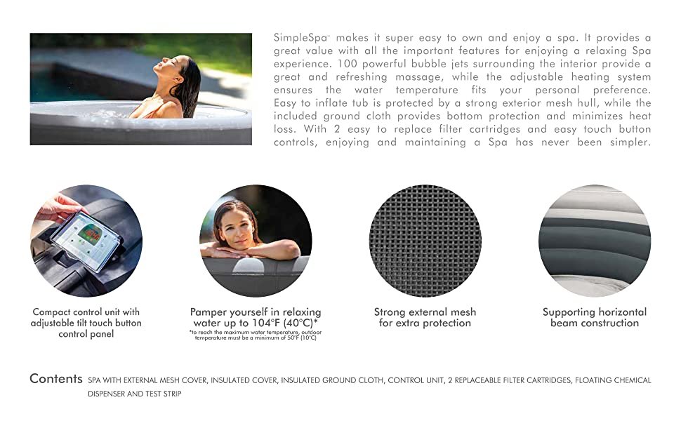Intex Outdoor Portable Inflatable Round Heated Hot Tub 
