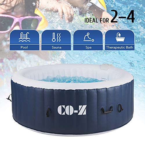 CO-Z 4 Person Inflatable Hot Tub Portable Round Hot Tub with 120 Air Jets