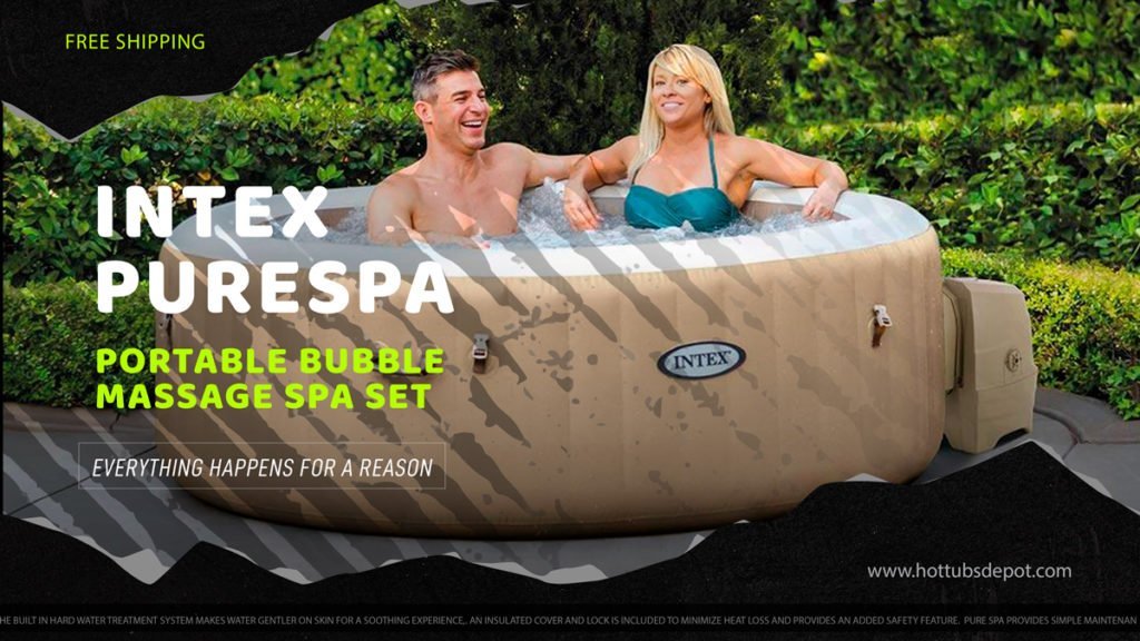 8. Intex 77” PureSpa Inflatable Bubble Massage Spa for 4 persons