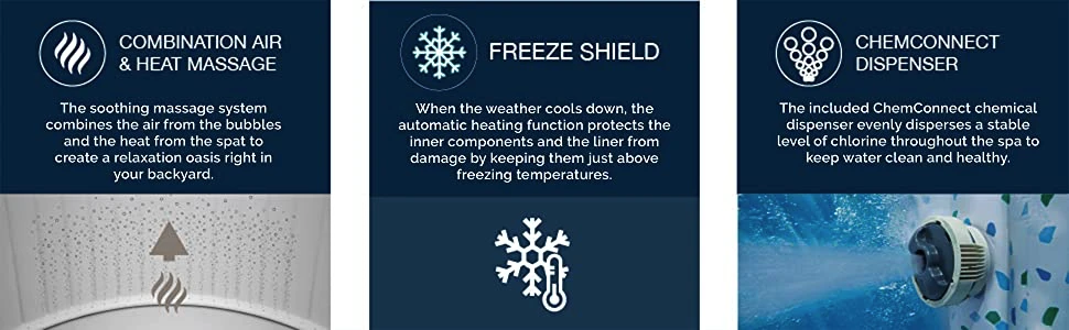 Bestway Aruba SaluSpa 3 Person Inflatable Round Outdoor Hot Tub