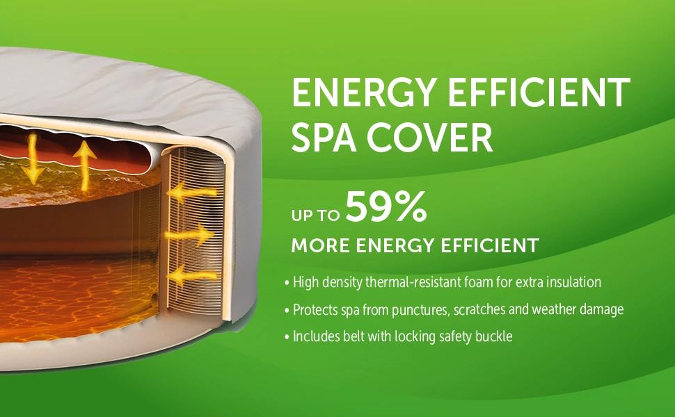 INTEX PureSpa 6-Person Greystone Deluxe with Energy Efficient Spa Cover